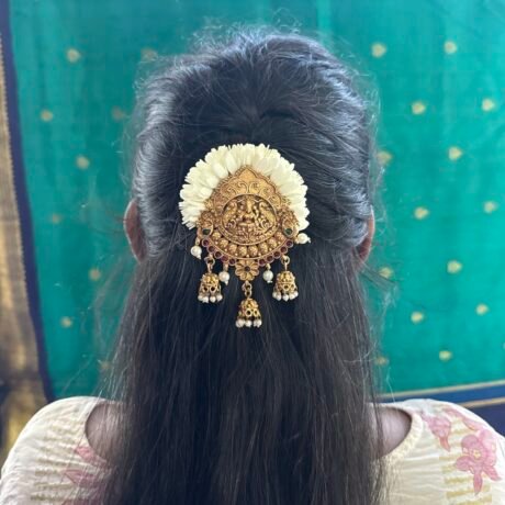 Trending Maaya Lakshmi jadai Billai embilished in Ruby stones with gold drops x mullai - J450