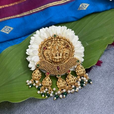 Grand Maaya Lakshmi hangings Jada Billai with Mullai Flower - j438