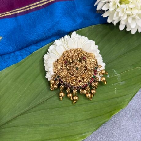 Handpainted Maaya Lakshmi Jada Billai with Mullai Flower - j441